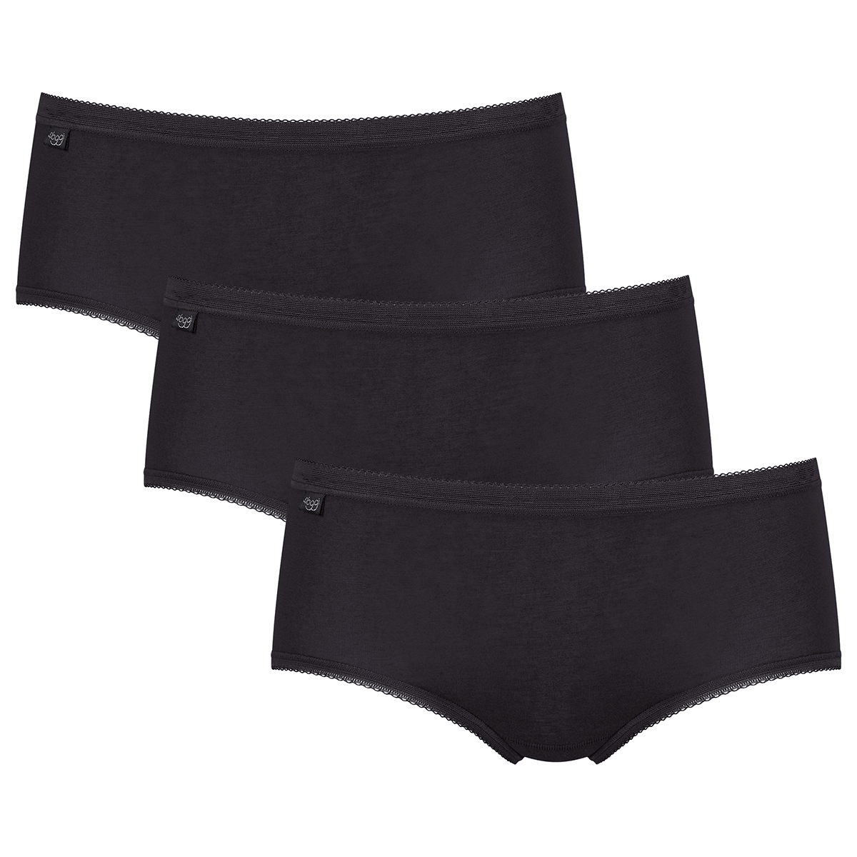 Sloggi Basic+ 3-Pack Midi Slip, Schwarz, Größe: 38, Damen von Sloggi