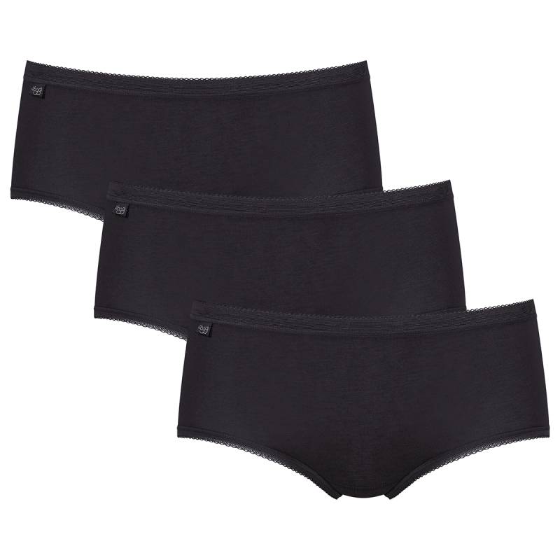 Sloggi Basic+ 3-Pack Midi Slip, Schwarz, Größe: 46, Damen von Sloggi