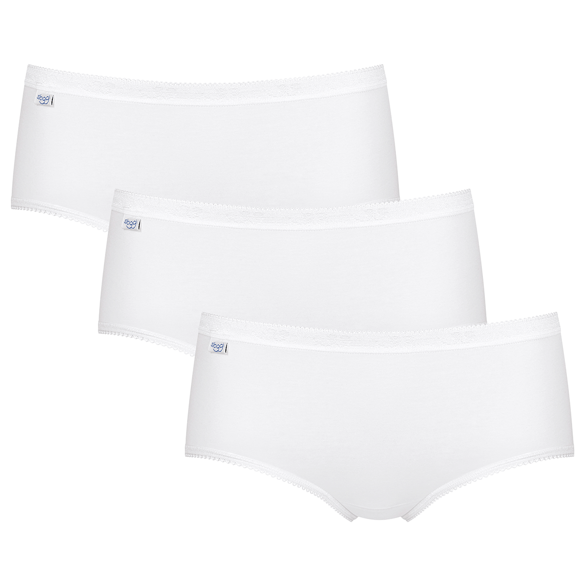 Sloggi Basic+ 3-Pack Midi Slip, Weiß, Größe: 46, Damen von Sloggi