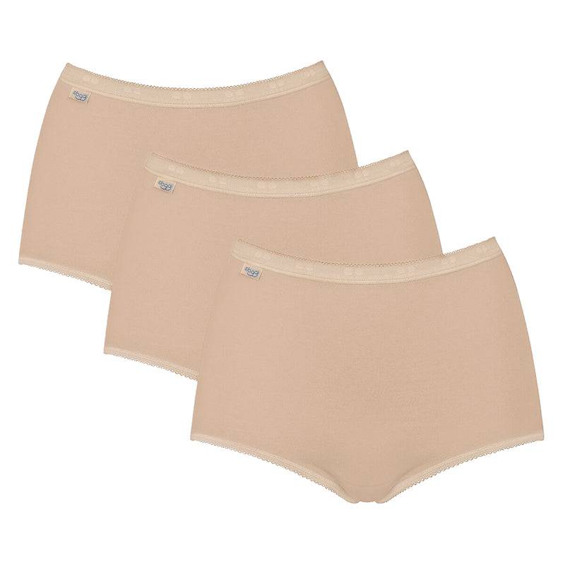 Sloggi Basic+Maxi 3-Pack maxi Slip, Beige, Größe: 50, Damen von Sloggi