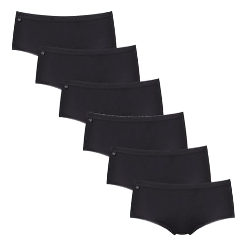 Sloggi Damen Basic + Midi Slip, Blickdicht, 6 x Schwarz, 40 von Sloggi