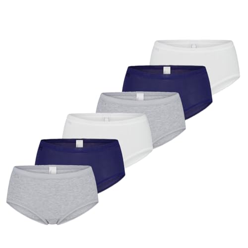 Sloggi - Basic+ - Midi Slip - 6er Pack (44 Weiß/Dunkelblau/Grau) von Sloggi