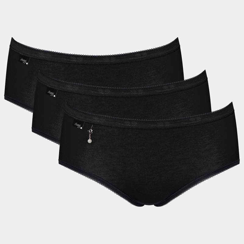 Sloggi Basic H Pearl 3-pack Midi Slip, Schwarz, Größe: 46, Damen von Sloggi