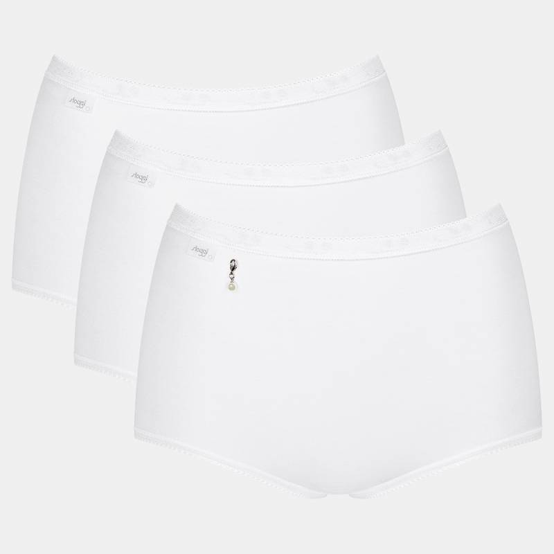 Sloggi Basic H Pearl 3-Pack maxi Slip, Weiß, Größe: 44, Damen von Sloggi