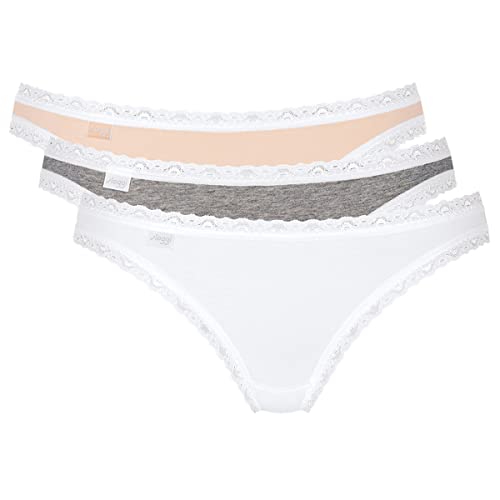 sloggi Damen 24/7 Weekend Tanga C3P Slip, White - Light Combination, 38 von Sloggi