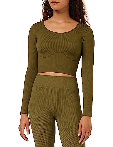 sloggi Damen Ever Infused CBD Crop top LS Oben, Martini Olive, S von Sloggi