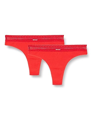 sloggi Damen GO Ribbed Brazil C2P Brasilien, Campari, XS (2er Pack) von Sloggi