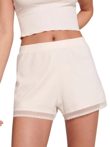 sloggi Damen GO Ribbed Short Pyjamaunterteil, Angora, L von Sloggi