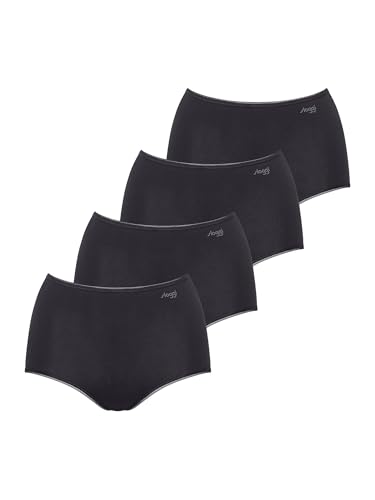 Sloggi Damen Maxislip 4-Pack Pure Comfort Maxi - Black - Größe XL von Sloggi