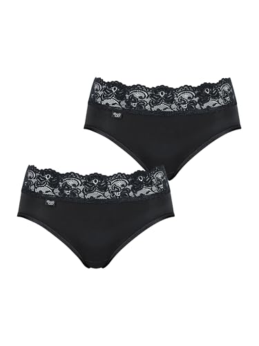 Sloggi Damen Midislip 2-Pack Romance - Black - Größe 46 von Sloggi