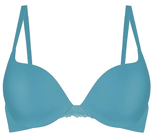 Sloggi Damen Push-Up BH Wow Lace WHU, Color: Provincial Blue MX, Größe: 80B von Sloggi