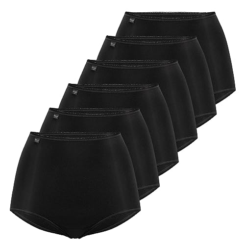 Sloggi Damen Slips 24/7 Microfibre Maxi Slip 83010180849 6er Pack, Farbe:Schwarz, Wäschegröße:54, Artikel:-0004/04 Black von Sloggi