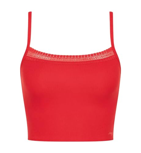 Sloggi Damen Sloggi Go Ribbed Crop Top Pyjamaoberteil, Campari, L EU von Sloggi