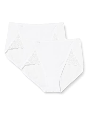 Sloggi Damen Taillenslip Sloggi Pure Sense Luxe BH, 2er Pack, Weiß (0003 Blanc), 38 von Sloggi