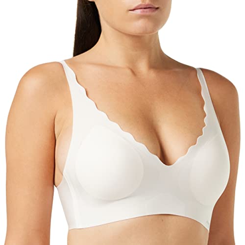 sloggi Damen ZERO Feel Wavy Bralette Bügelloser BH, Angora, XS von Sloggi