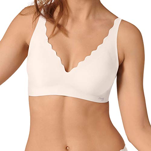 sloggi Damen ZERO Feel Wavy Bralette Bügelloser BH, Angora, XS von Sloggi