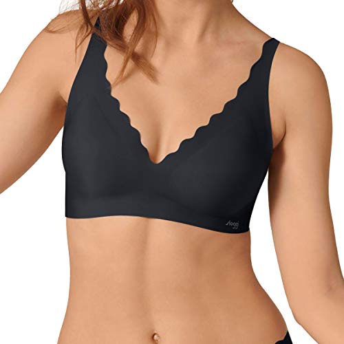 sloggi Damen ZERO Feel Wavy Bralette Bügelloser BH, Black, XS von Sloggi