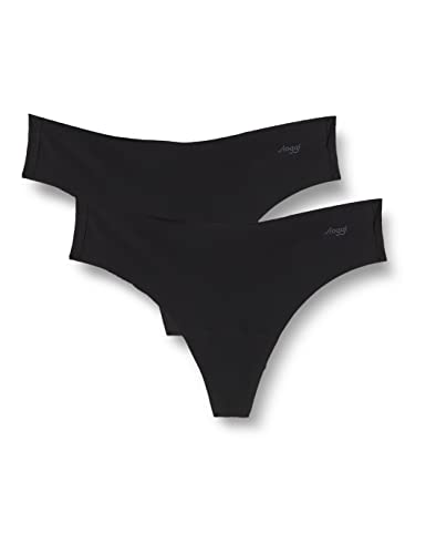 sloggi Damen Zero Microfibre 2.0 HHipstring 2P String, Black, S von Sloggi