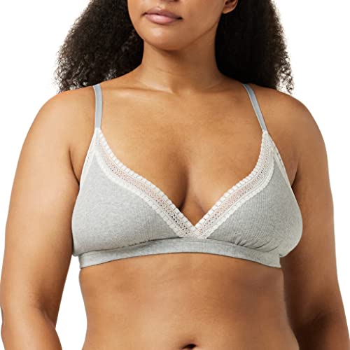 sloggi Damen GO Ribbed Bralette Bustier, Medium Grey Melange, M von Sloggi