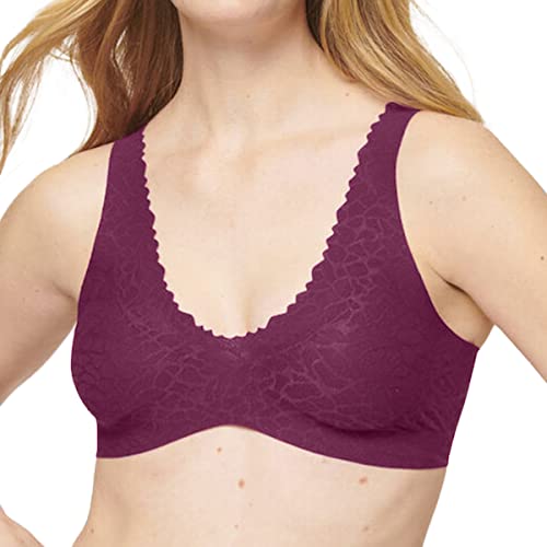 sloggi Damen Zero Feel Lace 2.0 Bralette Bustier, Wine, L von Sloggi