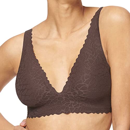 sloggi Damen Zero Feel Lace 2.0 Top Bustier, Ebony Brown, L von Sloggi