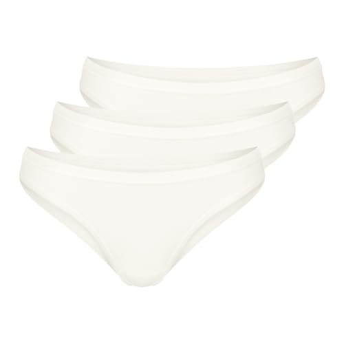 Sloggi Damen Go Daily Cotton Mini 3p Thong Panties, Silk White, XS EU von Sloggi