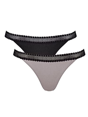 Sloggi GO Gerippter Tanga-Slip, 2er-Pack, Schwarz Kombination, 38 von Sloggi