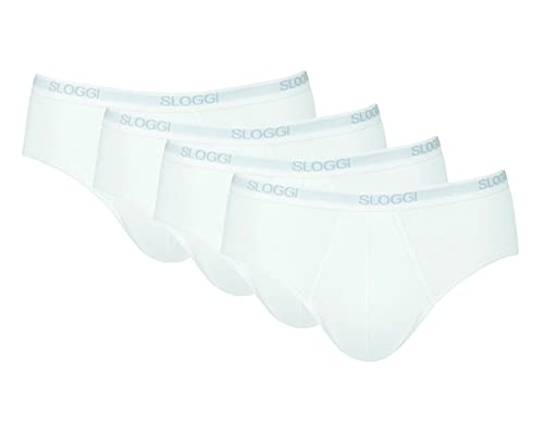Sloggi Herren Basic Midi Slip im Pack 2P + 2P 4 Stück (6, 0003 Weiß), 0003 Weiß von Sloggi