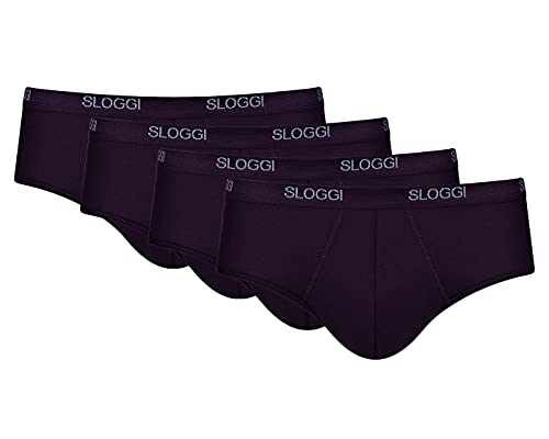 Sloggi Herren Basic Midi Slip in Packung 2P + 2P 4 Stück, 0004 Schwarz, L von Sloggi