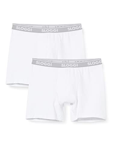 sloggi men Herren GO ABC H Short 2P Boxershorts, White, S von Sloggi