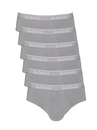 sloggi men Herren GO ABC Midi 6P Slip, Stone Grey, S von Sloggi