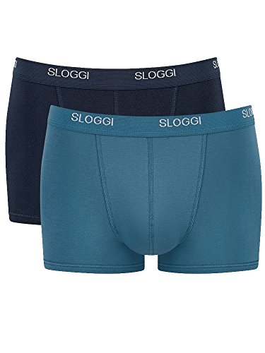 Sloggi Herren SLM Basic Giftbox SHO C2P Boxershorts, Mehrfarbig (Blue-Dark Combination B9), Medium (Herstellergröße: 5) (2er Pack) von Sloggi