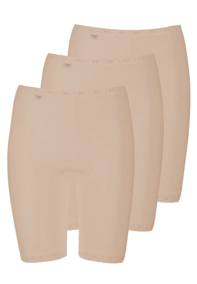 sloggi Lange Unterhose 3er Pack Basic+ (Spar-Set, 3-St) Long Slip - Baumwolle - Longshort mit weichen Nähten von sloggi