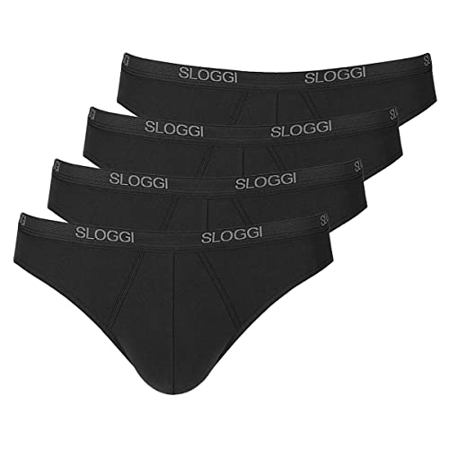 Sloggi Herren Basic Mini 2p Slip, 4 x Schwarz (0004), M von Sloggi