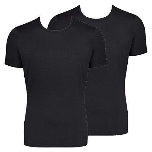 Sloggi Men - GO - T-Shirt mit Rundhals - Slim Fit - 2er Pack (M Schwarz) von Sloggi