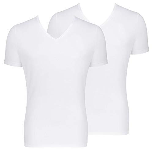 Sloggi Men - GO - T-Shirt mit V-Ausschnitt - Slim Fit - 2er Pack (XL Weiß) von Sloggi