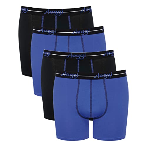 Sloggi Herren Start Short C2p Box Unterwäsche, 4 X Hellblau/Dunkelblau, L (2er Pack) von Sloggi
