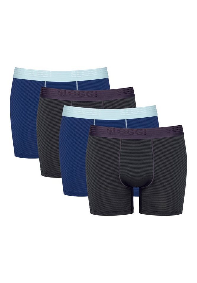 sloggi Retro Boxer 4er Pack Ever Cool (Spar-Set, 4-St) Long Short / Pant - Baumwolle - Ohne Eingriff - Pants mit Kühl-Effekt von sloggi