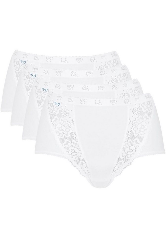 sloggi Maxislip Chic (4er Pack) elastische Spitzeneinsätze, feminin, Baumwollmix, elastisch von sloggi