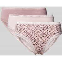 Sloggi Slip mit Spitzenbesatz Modell 'GO' im 3er-Pack in Mauve, Größe XXL von Sloggi