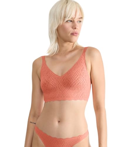 Sloggi Damen Zero Feel Bliss Bralette Bra, Lovely Apricot, XL EU von Sloggi