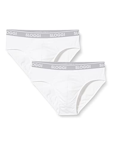 sloggi men Herren GO ABC H Midi 2P Slip, White, XXL von Sloggi