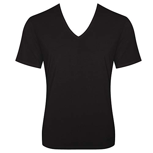 Sloggi for men Herren sloggi men ZERO Feel V-Neck Unterhemd,, per pack Schwarz (BLACK 0004), Small (Herstellergröße: 4) von Sloggi