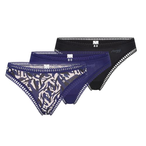 sloggi Damen GO Crush String C3P, Blue - Dark Combination, XS von Sloggi