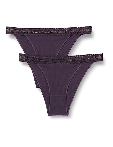 sloggi Damen GO Ribbed C2P Tanga, Blueberry, M (2er Pack) von Sloggi