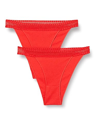 sloggi Damen GO Ribbed C2P Tanga, Campari, L (2er Pack) von Sloggi