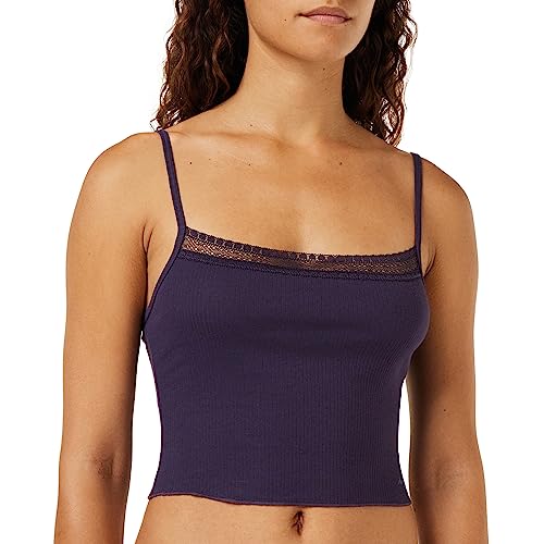 sloggi Damen GO Ribbed Crop top Pyjamaoberteil, Blueberry, XS von Sloggi