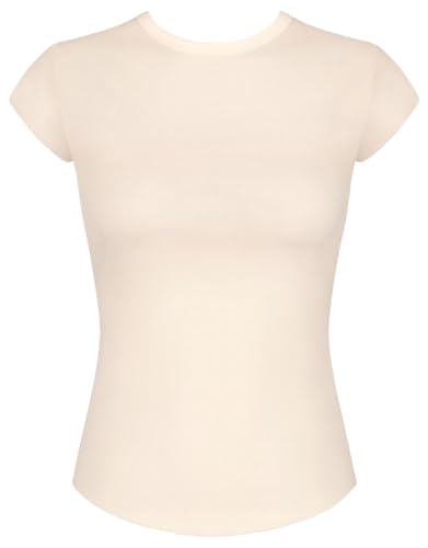 sloggi Damen GO Ribbed T-Shirt, Angora, XL sloggi Damen GO Ribbed T-Shirt, Angora, XL von Sloggi