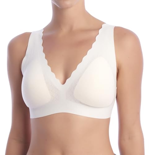 sloggi Damen ZERO Feel Lace Bralette Bustier, Angora, L sloggi Damen ZERO Feel Lace Bralette Bustier, Angora, L von Sloggi