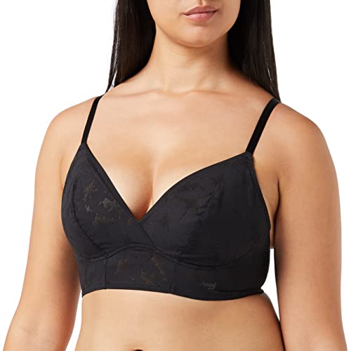 sloggi Damen ZERO Lace 2.0 Longline Bra Bügelloser BH, Black, XS sloggi Damen ZERO Lace 2.0 Longline Bra Bügelloser BH, Black, XS von Sloggi